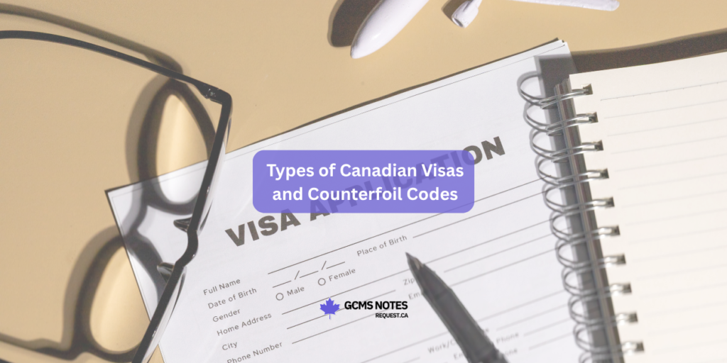 Complete list of Canada visa types and counterfoil codes